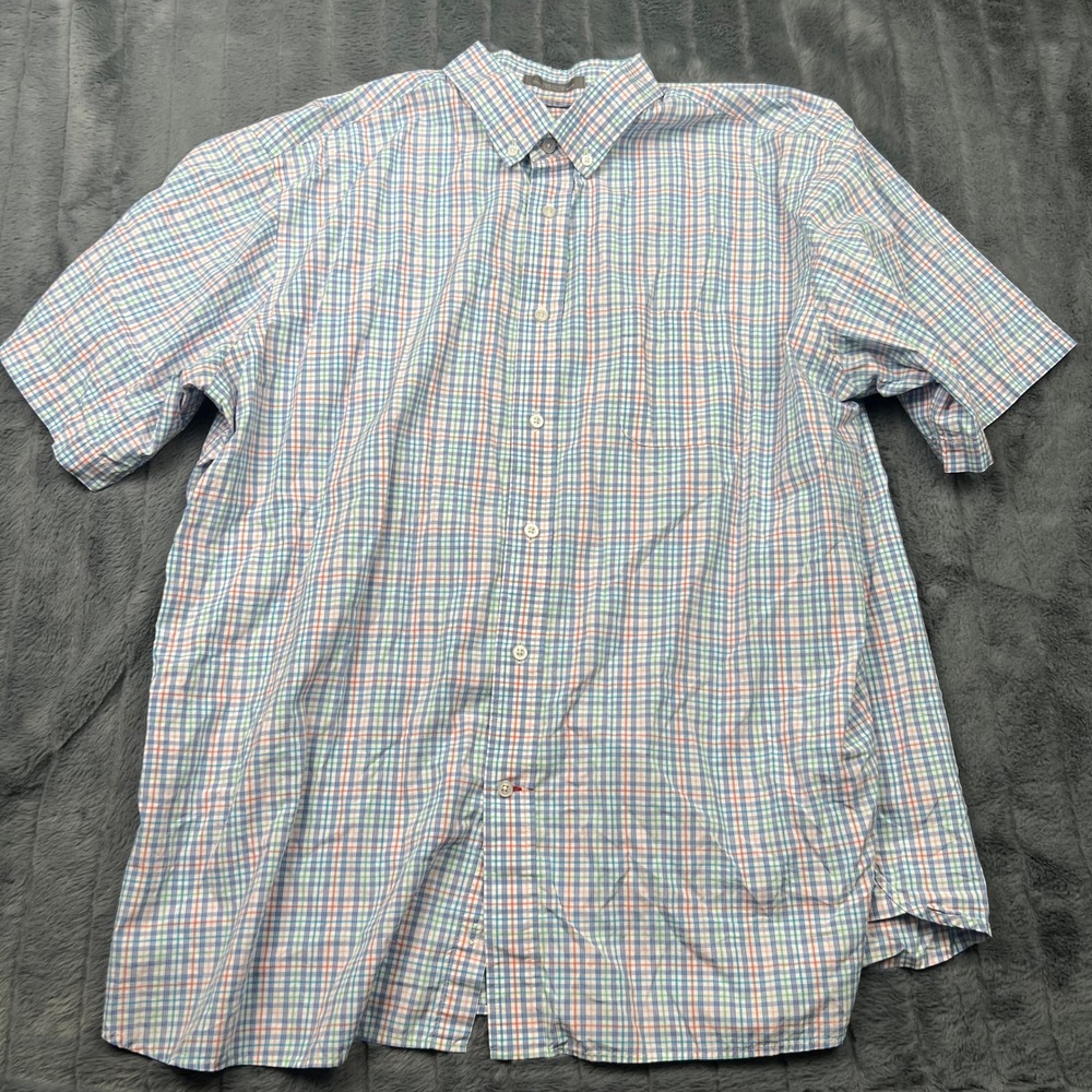 Daniel Cremieux Signature Mens XL Plaid Short Sleeve Button Down Shirt